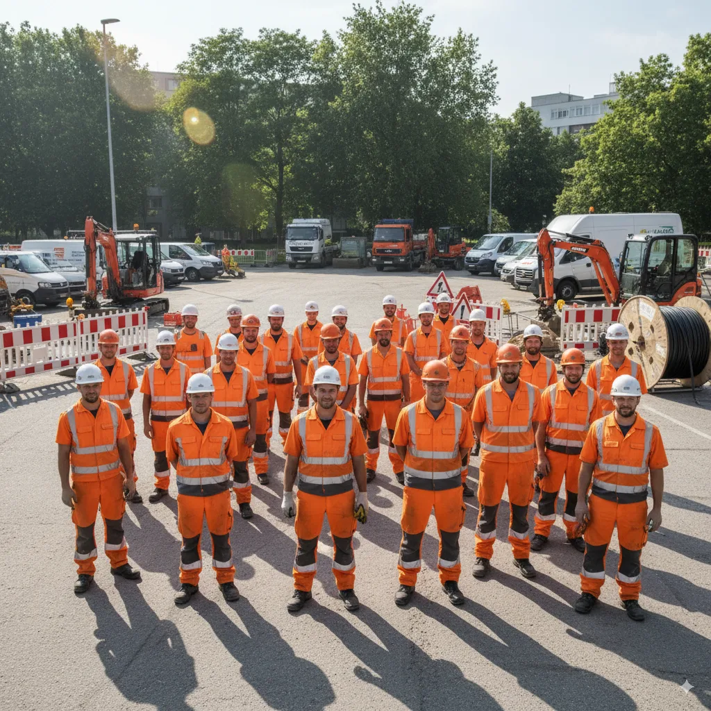 Equipo profesional de ENAUSA en obra - nuestro talentoso equipo de ingenieros y técnicos especializados trabajando en sitio de construcción